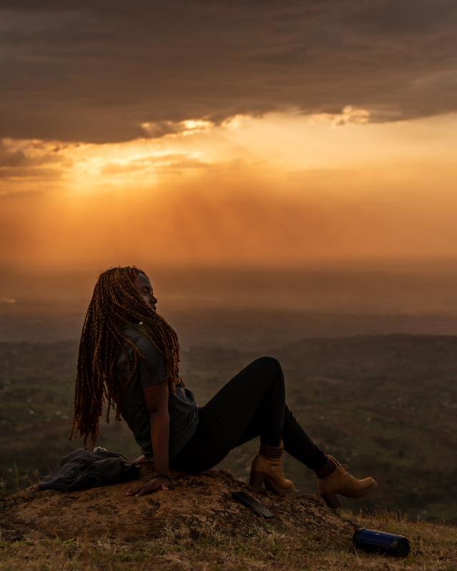 Enjoying the sunset at the view point